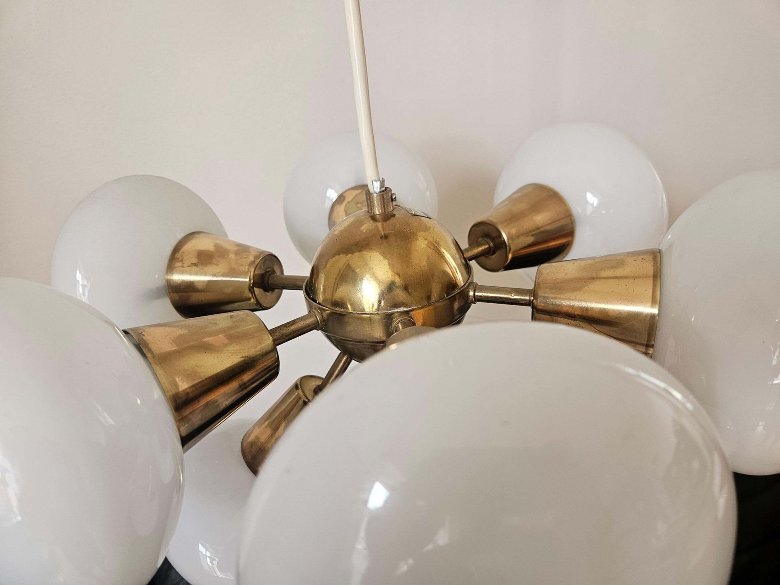 Zeldzame mid-century Sputnik-kroonluchter, Kamenický Šenov, jaren 1970 photo Verlichting