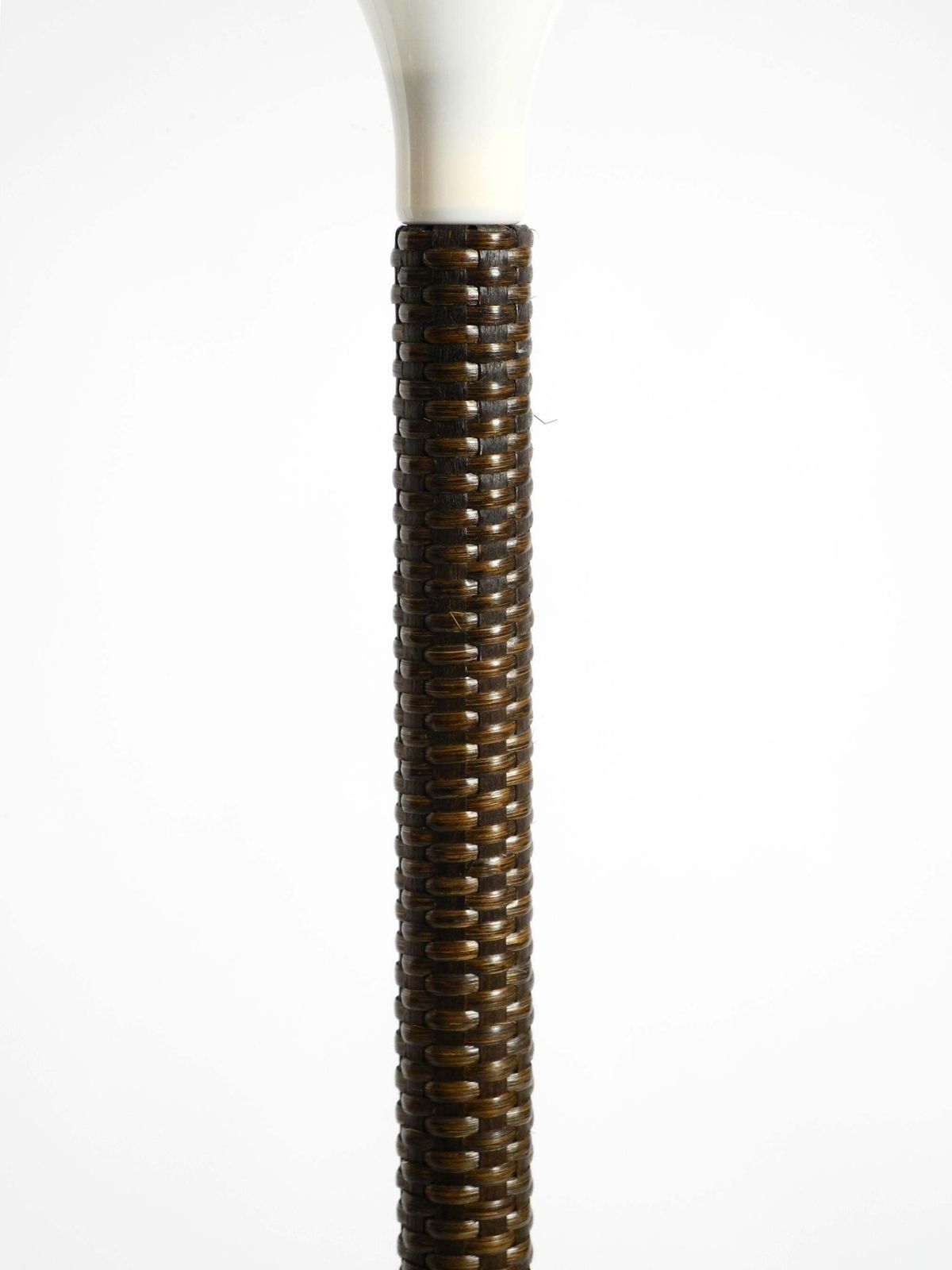 photo for sale Xxl 70s Pop Art Floor Lamp With A Dark Brown Wicker Frame And A Plexiglass Shade
