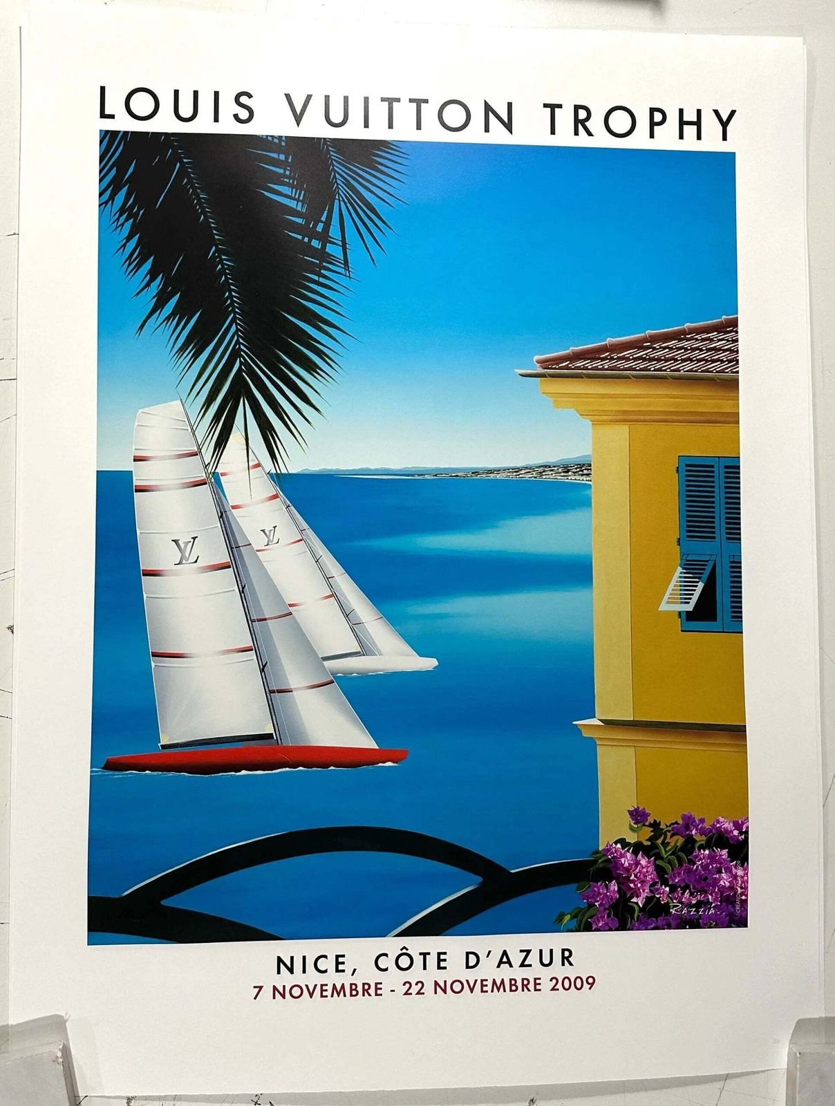 Razzia Louis Vuitton Trophy Nice 2009 handgesigneerde originele poster photo vinterior