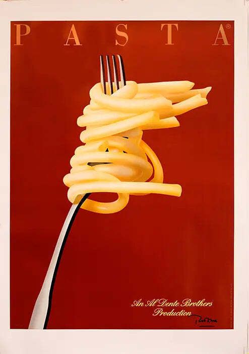Original 1983 Razzia Pasta Al Dente Hand Signed Serigraph Poster