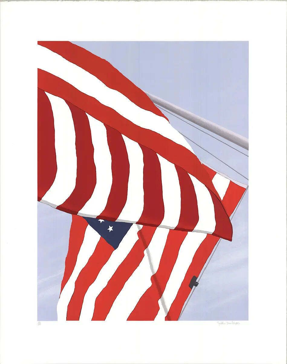 Sérigraphie Gretchen Dow Simpson, Flags, 1991, édition limitée signée