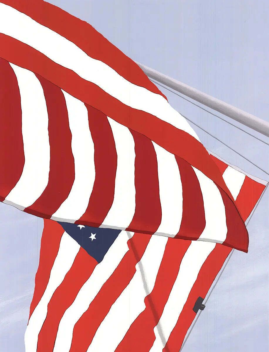 Sérigraphie Gretchen Dow Simpson, Flags, 1991, édition limitée signée photo for sale