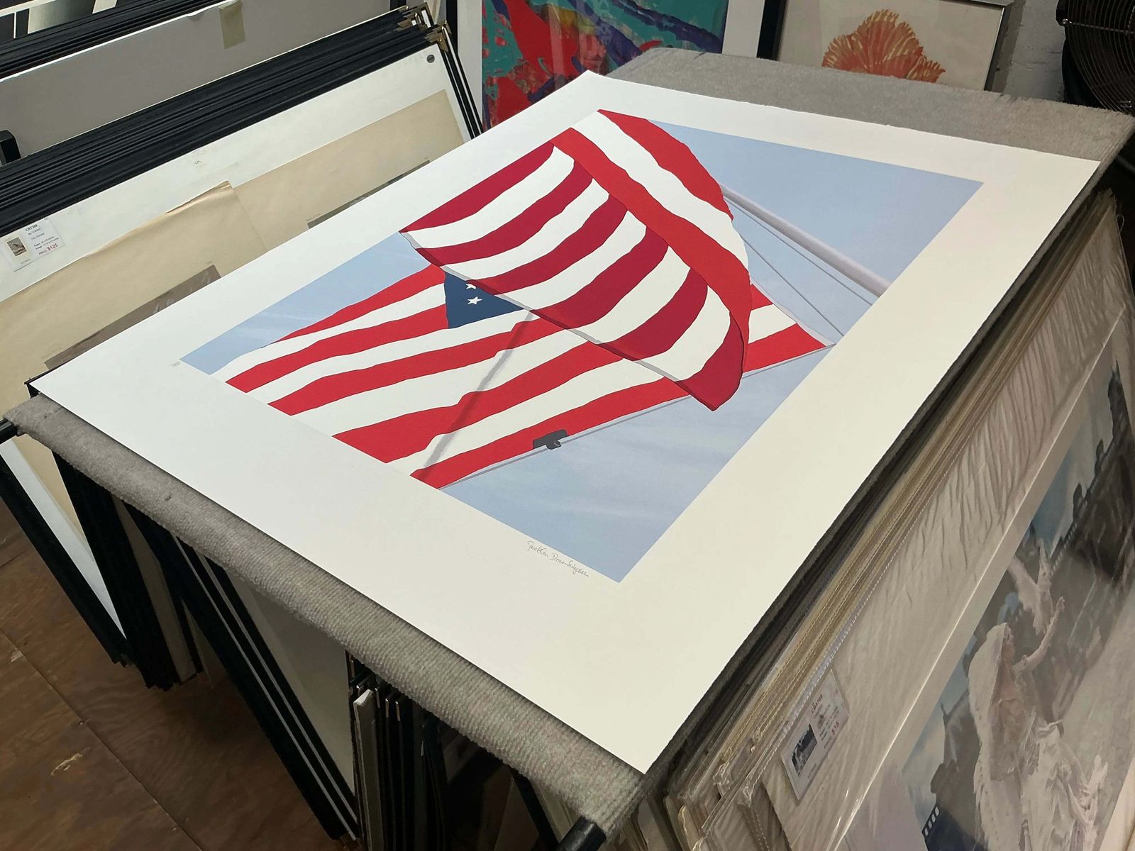 Sérigraphie Gretchen Dow Simpson, Flags, 1991, édition limitée signée photo buy