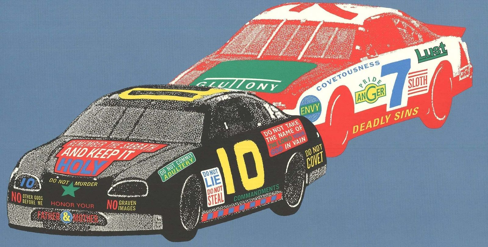 Seymour Chwast Cars VIII 1996 Offset Lithografie Kunstposter photo furniture