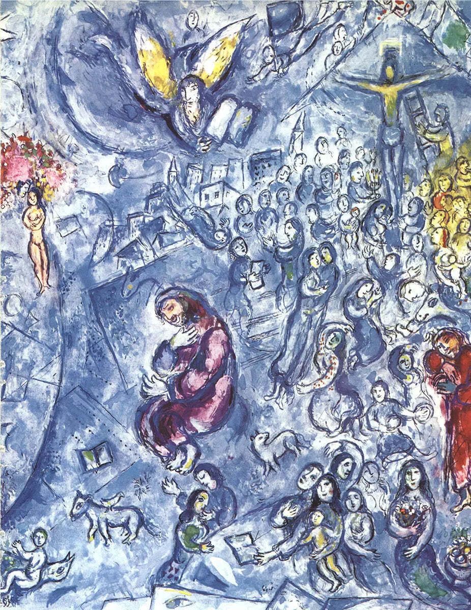 Marc Chagall Maquette Pour Le Vitrail La Paix Lithograph Print photo Kunst