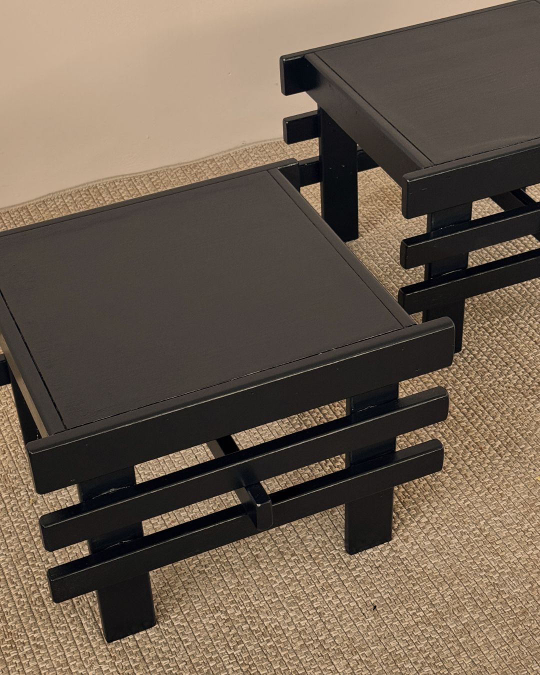 Pair Japanese Style Handmade Side Tables photo furniture