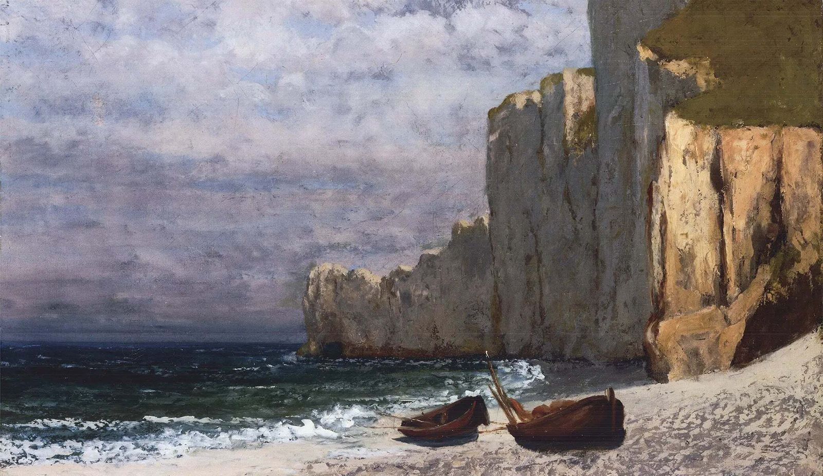 Affiche d'exposition Gustave Courbet, A Bay With Cliffs photo furniture
