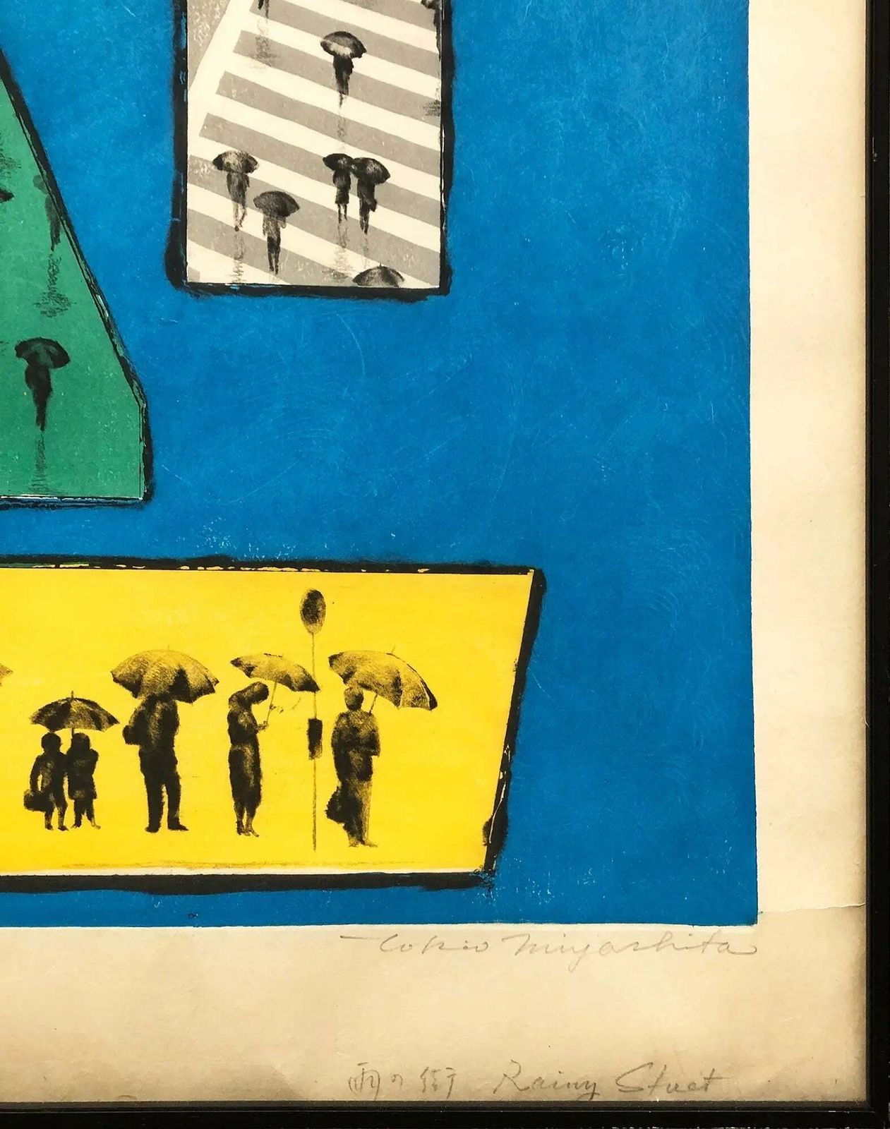 Tokio Mayashita Rainy Street 1970 Signed Limited Edition Woodblock photo for sale
