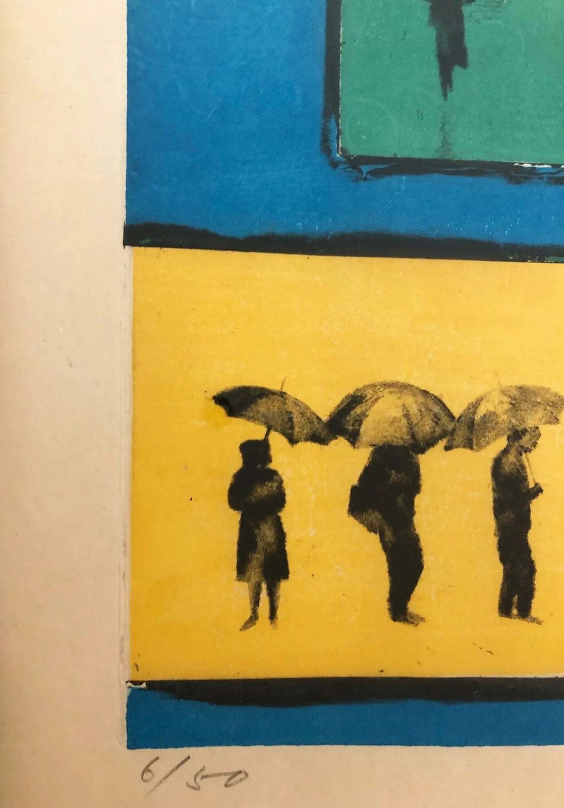 Tokio Mayashita Rainy Street 1970 Signed Limited Edition Woodblock photo Art
