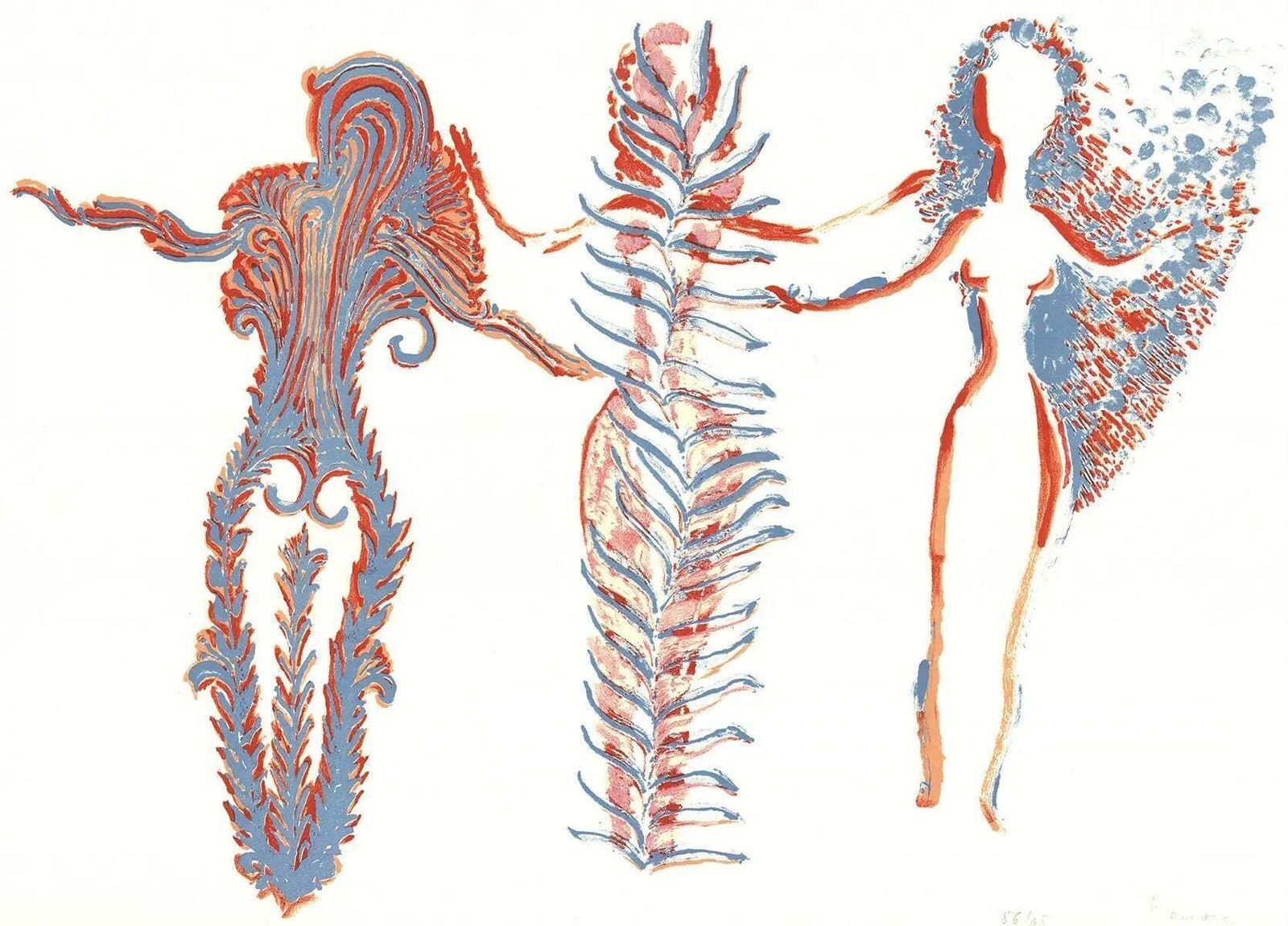 Apel Les Fenosa Gesigneerd Tres Dones 1975 Genummerde Oplage Lithografie Kunst photo furniture