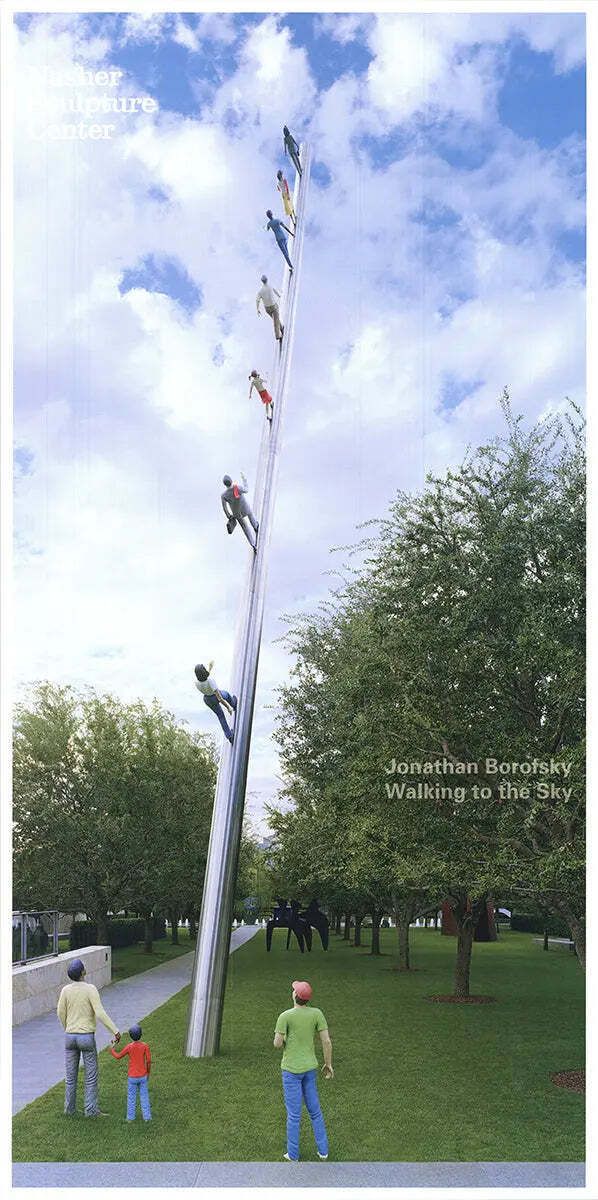Jonathan Borofsky Walking To The Sky 1990 Nasher Sculpture Center Poster