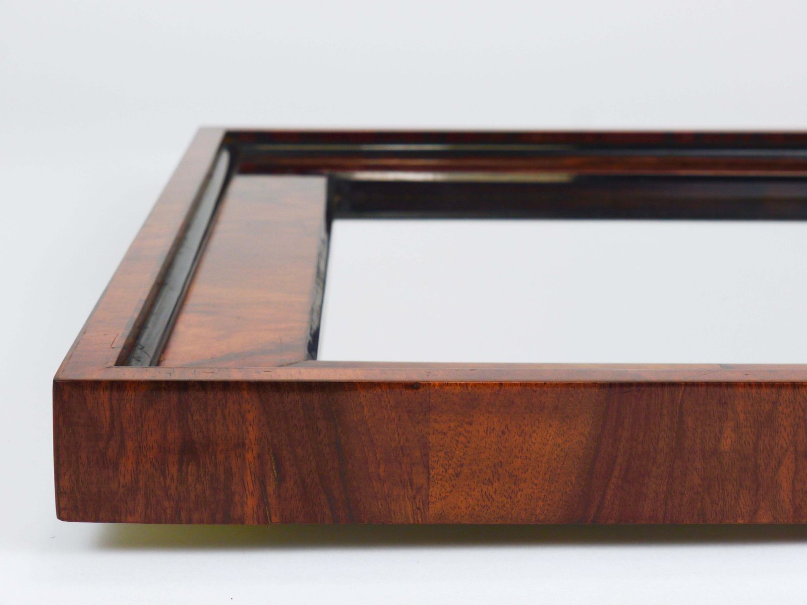 Vierkante Biedermeier wandspiegel, walnoot, 19e eeuw, Wenen, ca. 1850 photo vinterior