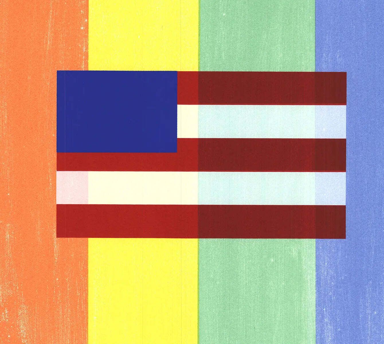 Ross Bleckner Gay Flag 1993, sérigraphie en édition limitée signée photo Art