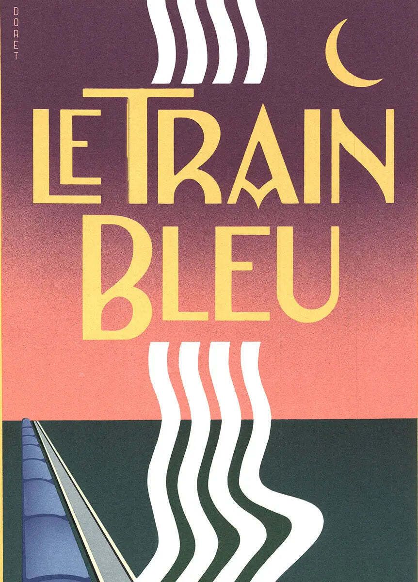 Michael Doret Le Train Bleu Art Deco Verticale Lithografie Poster 1982 photo furniture