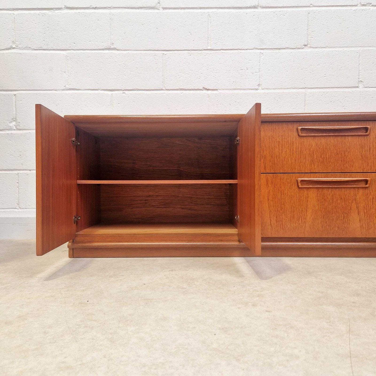 Meredew Vintage Mid Century Danish Design Medium Teak Long Sideboard Buffet Credenza Pg225 photo vinterior