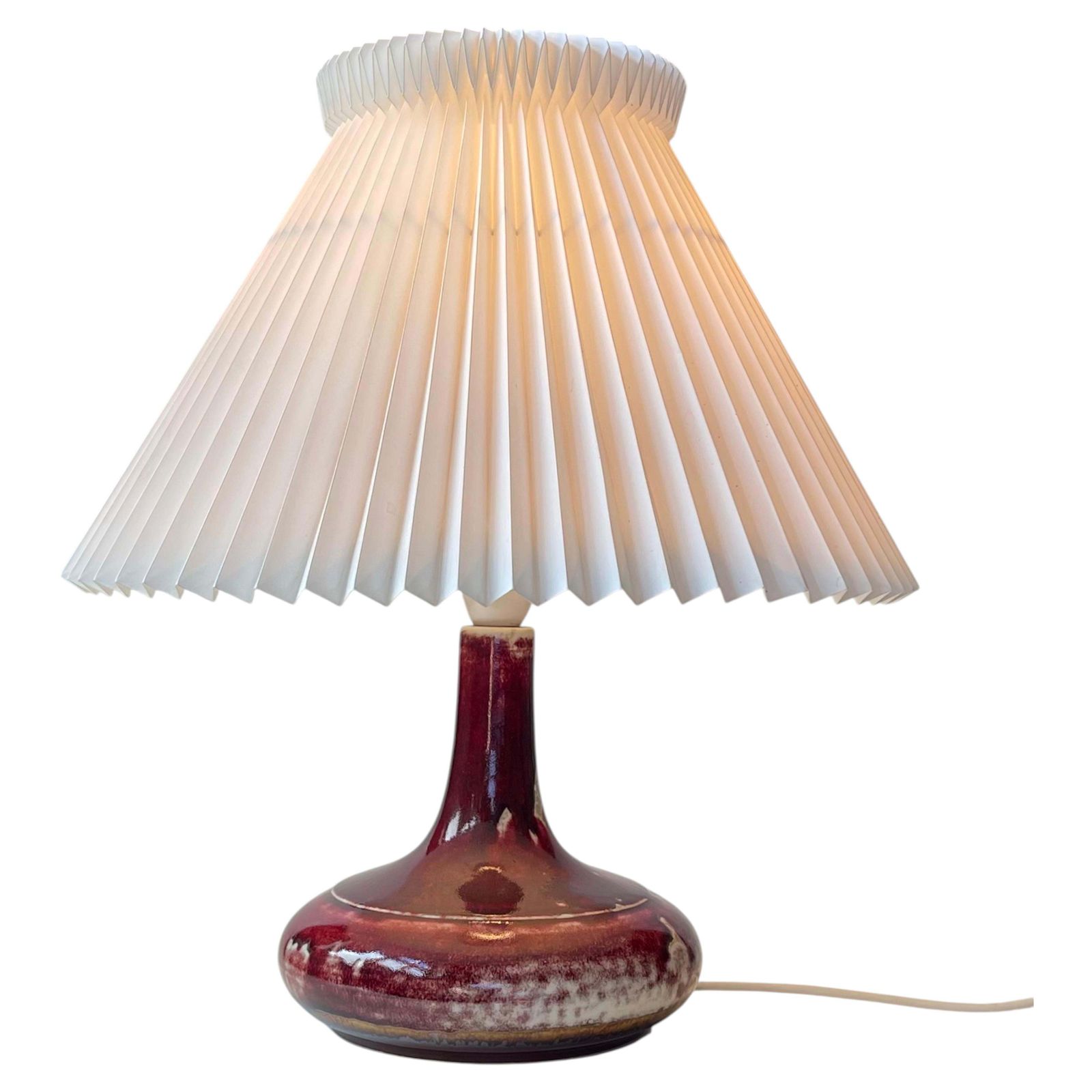 Mid Century Oxblood Glazed Stoneware Table Lamp By Desiree & Le Klint, 1960s