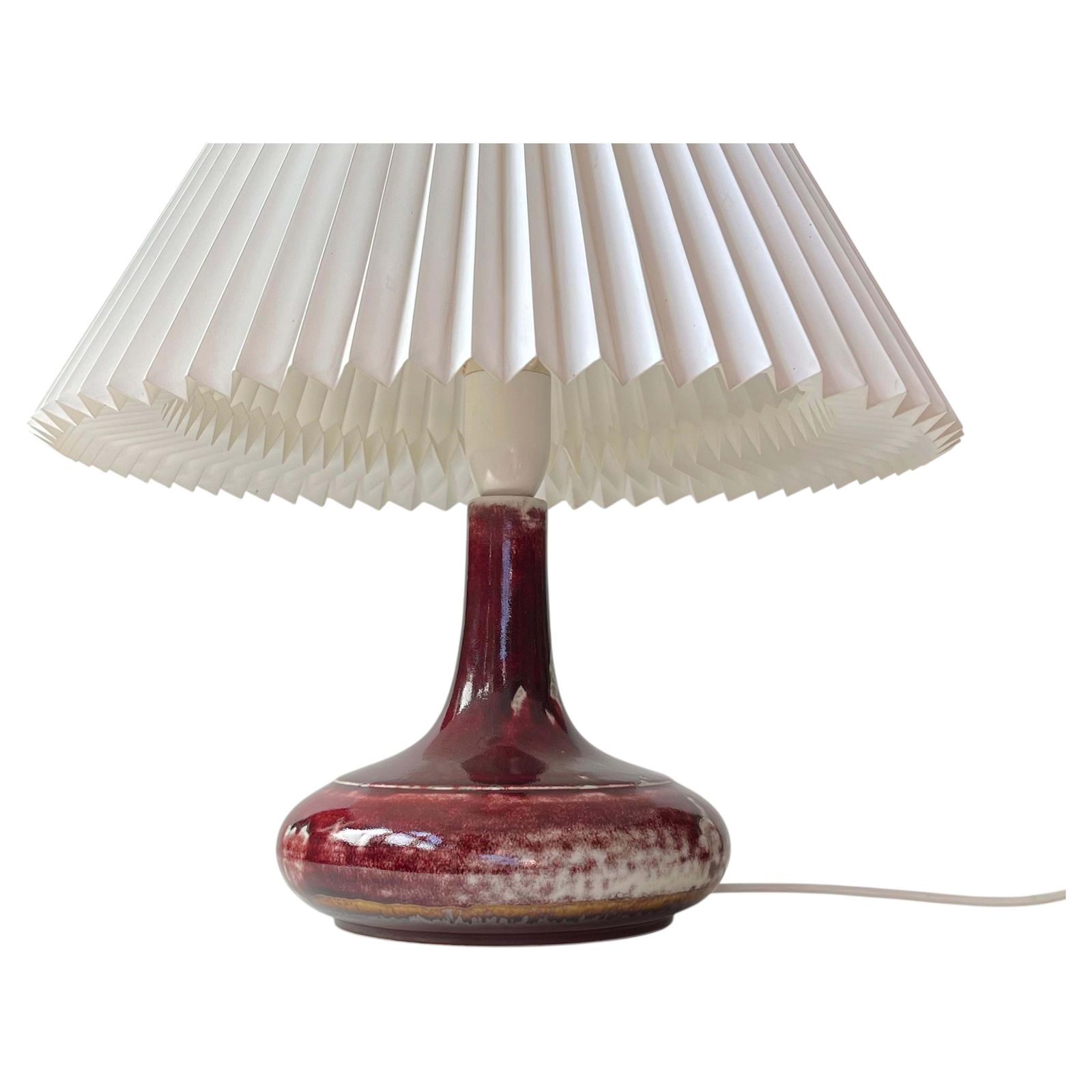 Mid Century Oxblood Glazed Stoneware Table Lamp By Desiree & Le Klint, 1960s photo Lighting
