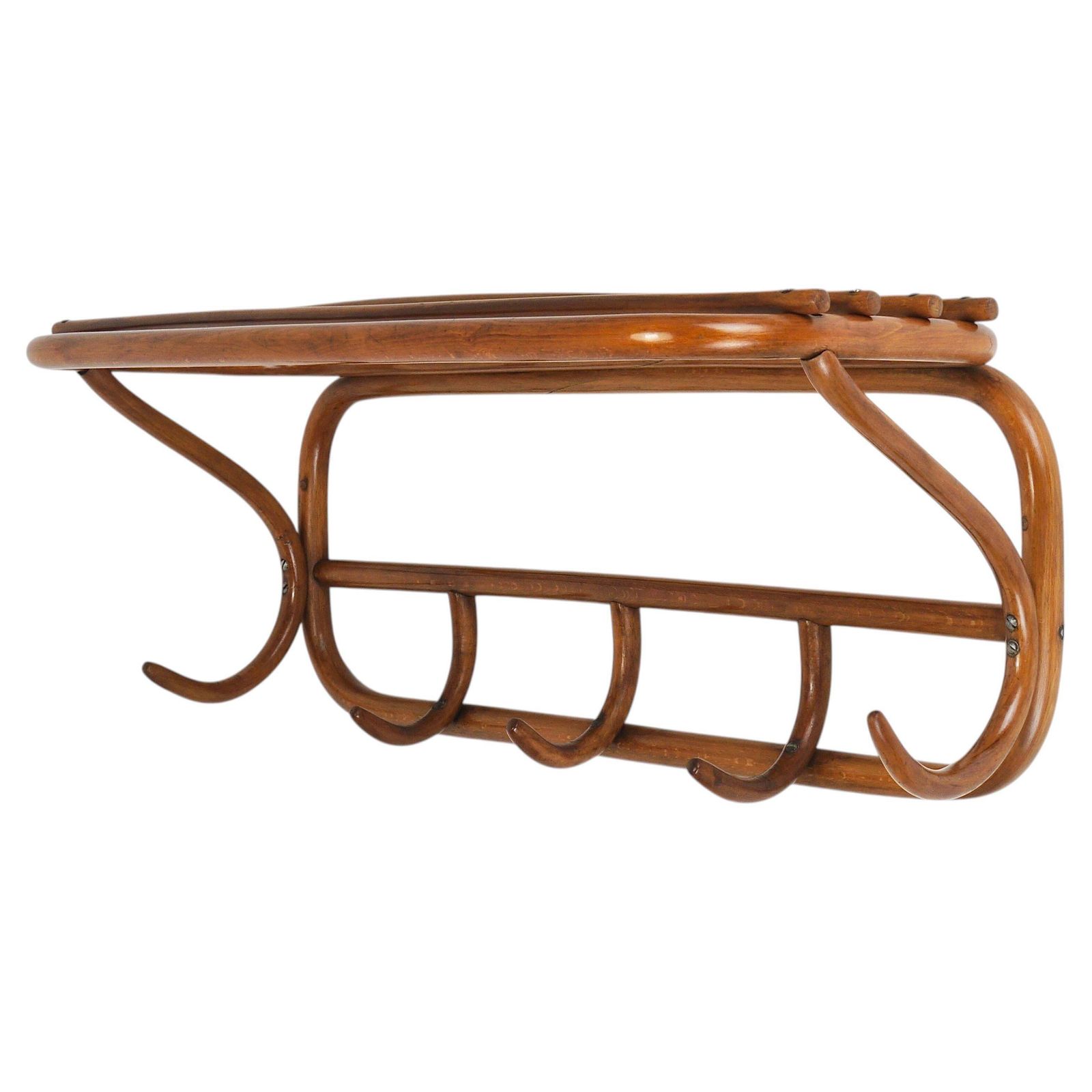 Thonet Wenen Art Nouveau Secessionist gebogen kapstok, ca. 1900, Oostenrijk