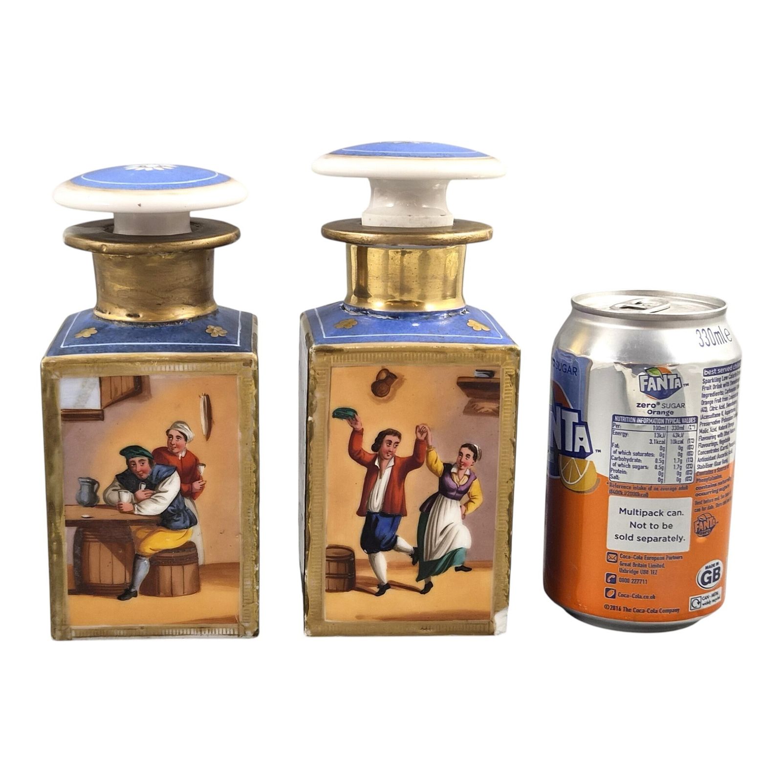 800.0 Jacob Petit Bleu De Roi Porcelain Scent Bottles, Louis Philippe Period photo