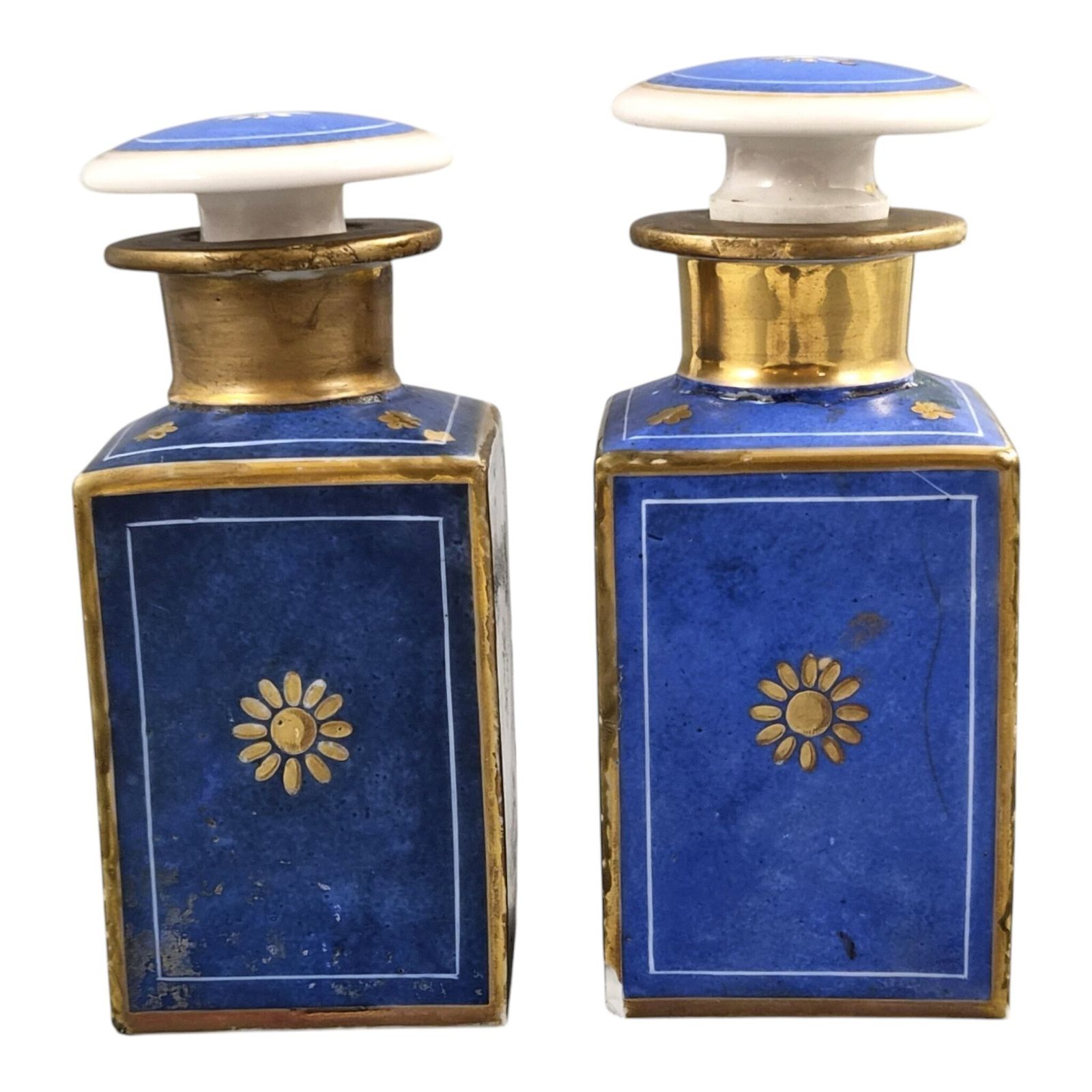 Jacob Petit Bleu De Roi Porcelain Scent Bottles, Louis Philippe Period photo Woonaccessoires