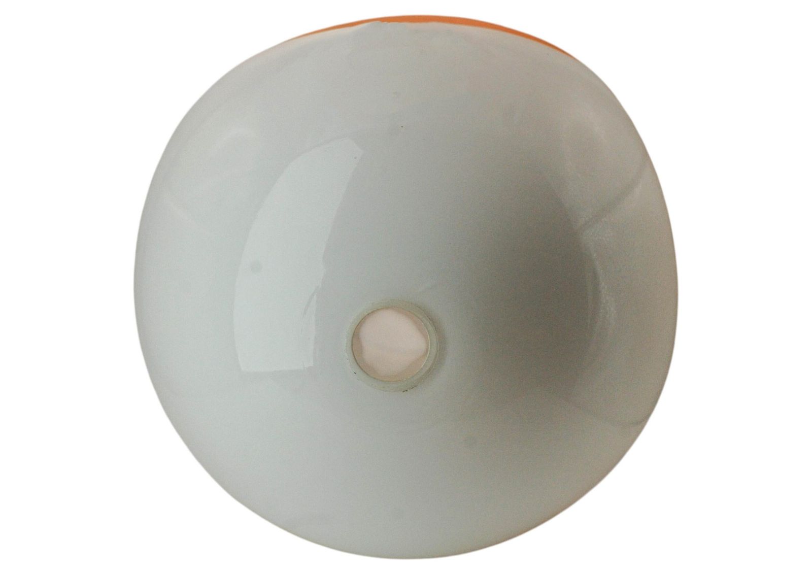 Mid Century Modern Space Age Orange And White Italian Opaline Glass Lampshade photo Lighting