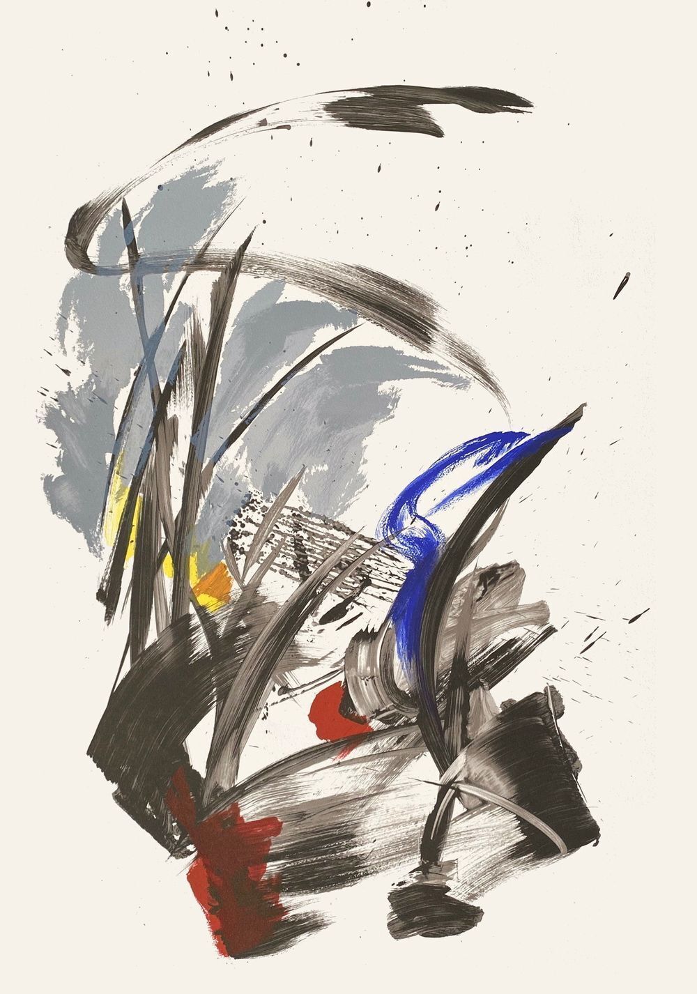 Lithographie Jean Miotte Composition Abstraite A 1990