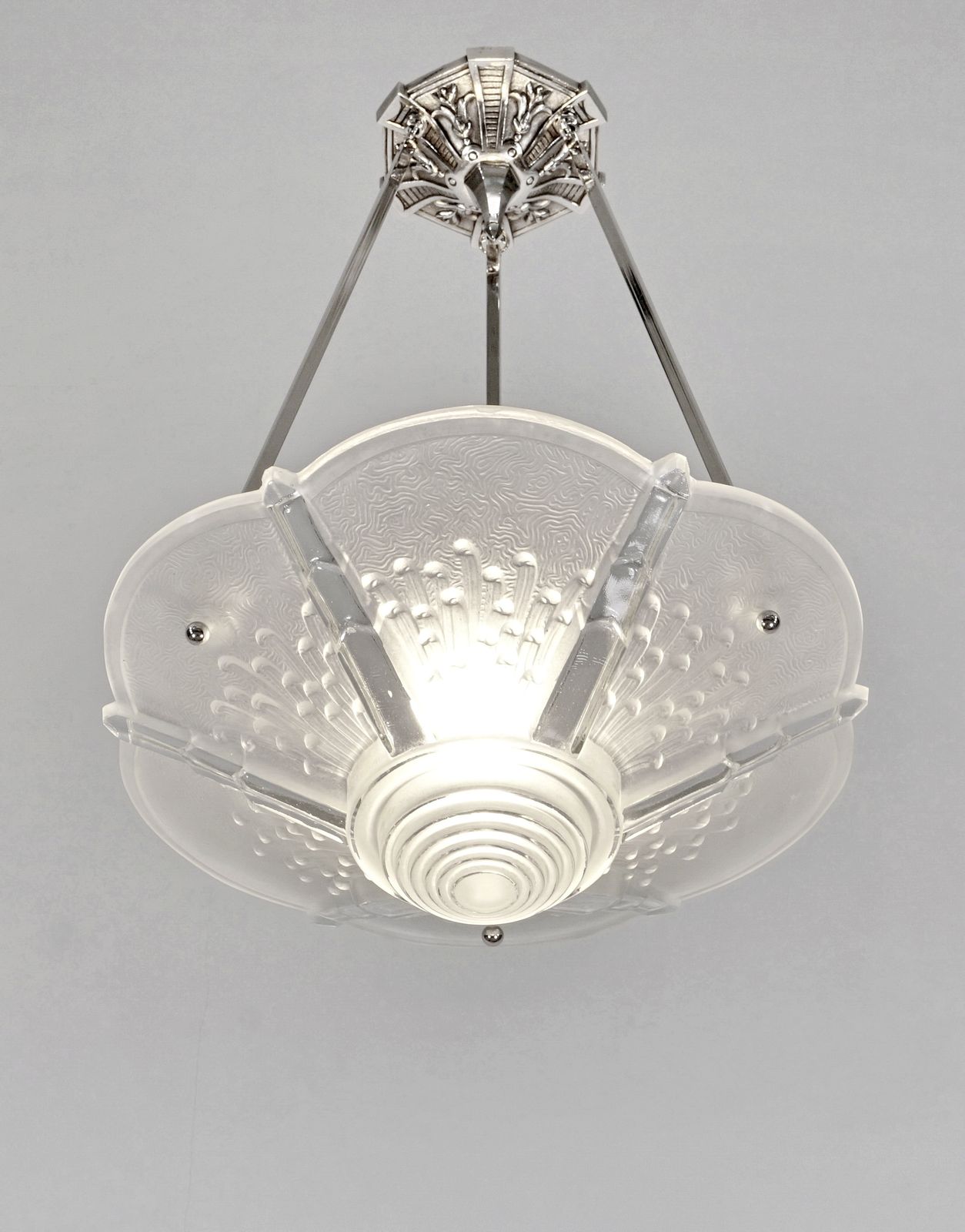 Franse Art Deco Plafondlamp uit 1925 van Muller Frères