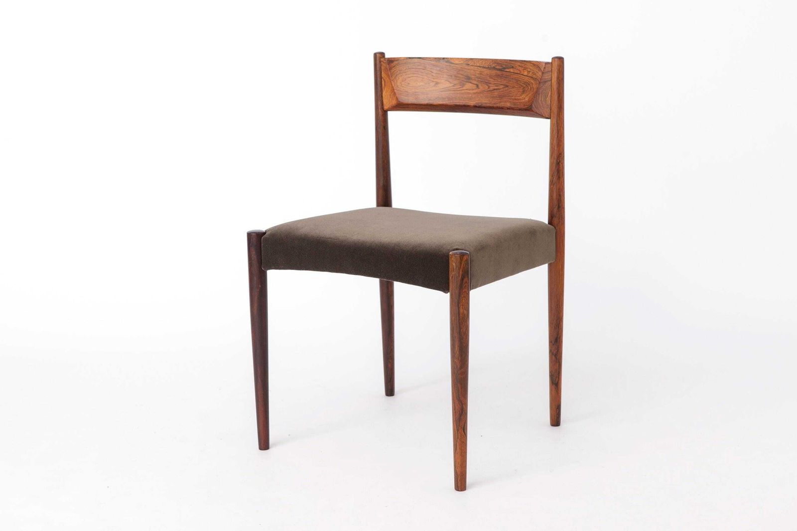Set Of 3 Vintage Rosewood Dining Chairs, 1960s Mid Century Modern Chairs, Restored Wooden Chairs, Upholstered Seats photo buy