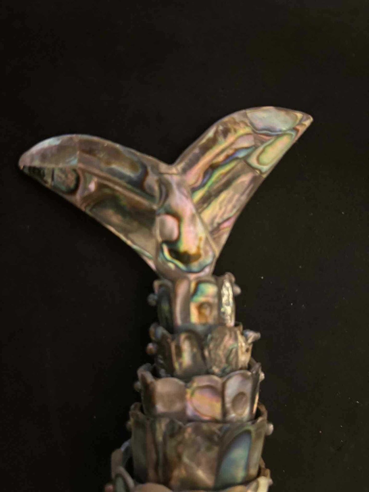 Flessenopener in de vorm van een gelede vis – Mexicaans parelmoer (abalone) – vintage barware, mid-century, ca. jaren 1950 photo buy