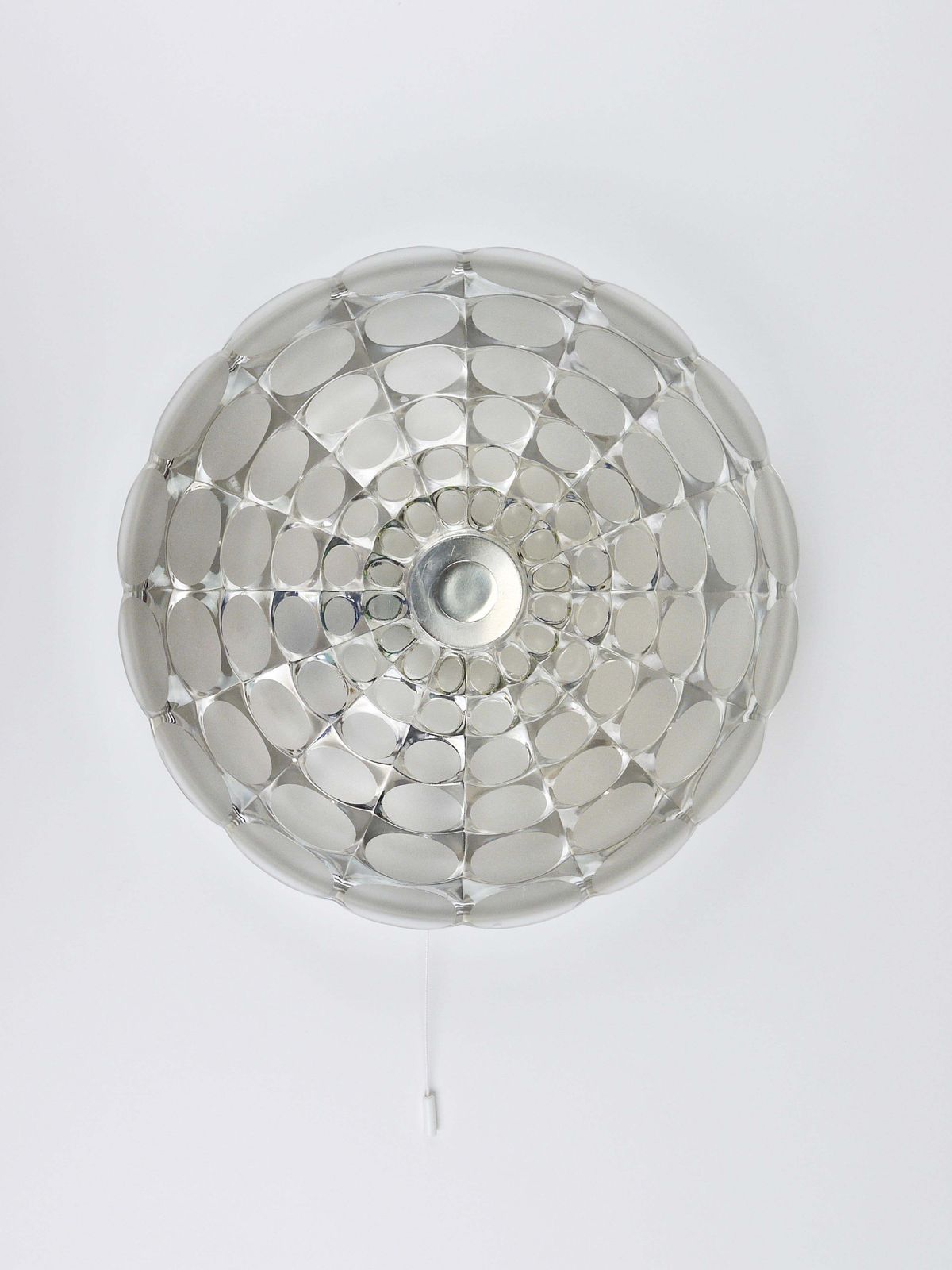 Peill & Putzler Grote Ronde Op Art Glazen Wandlamp, 1970s photo for sale