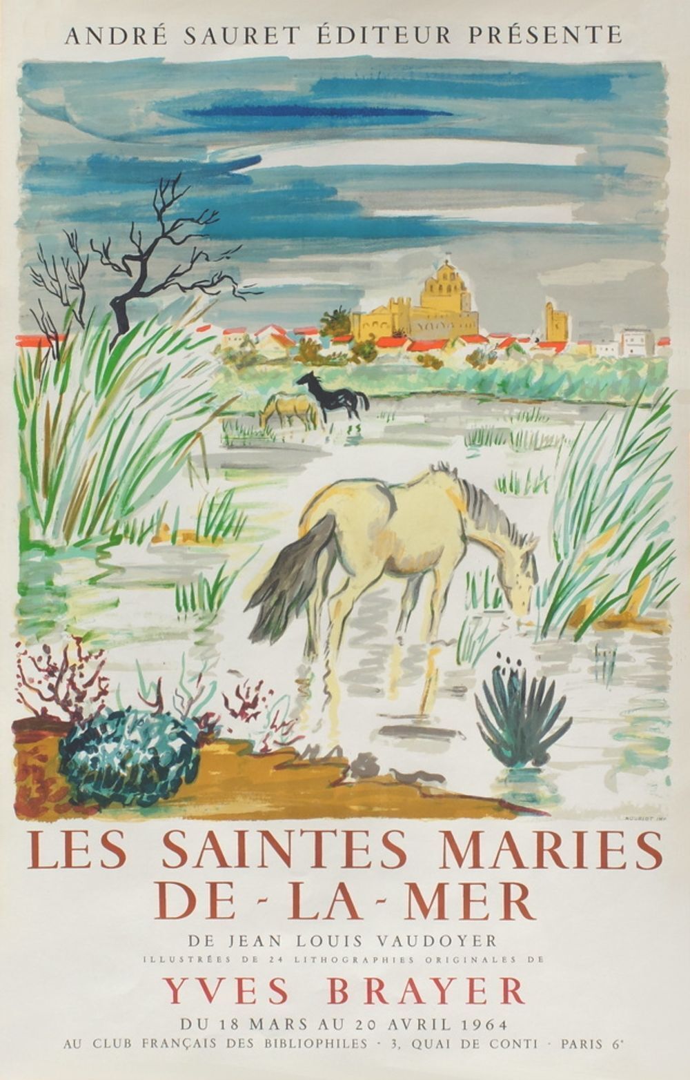 Yves Brayer Poster Expo 64   Les Saintes Maries De La Mer