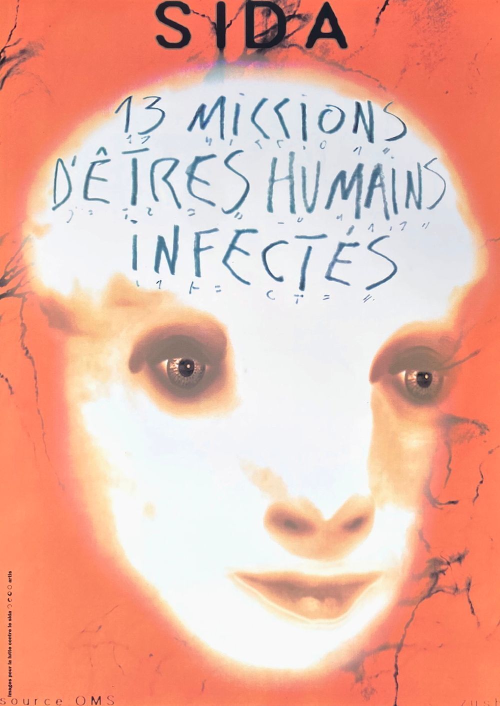 Alberto Porta Zush Poster 13 Millions D'êtres Humains Infectés (Sida) 1994