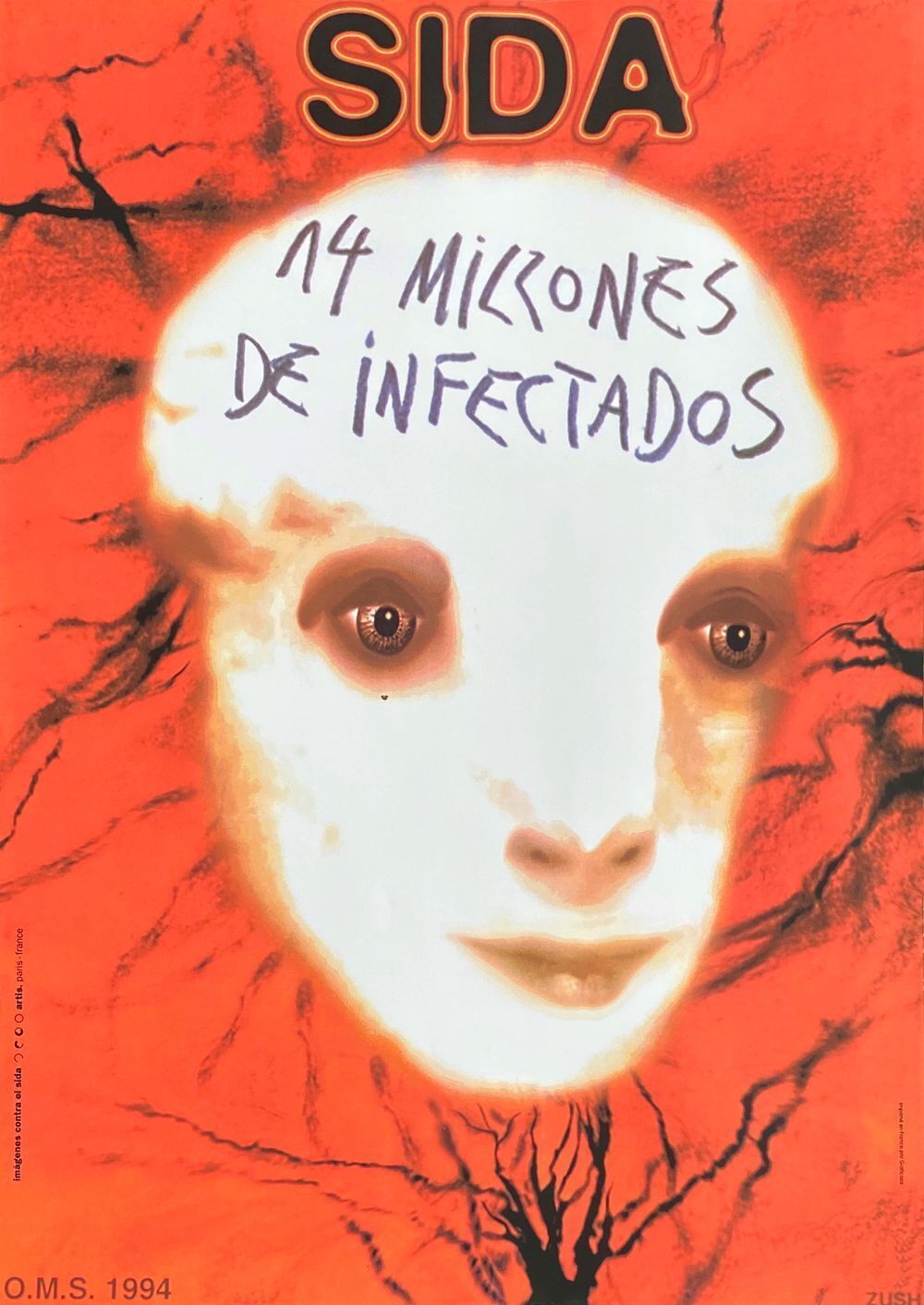 Alberto Porta Zush Poster 14 Millones De Infectados (Sida) 1994