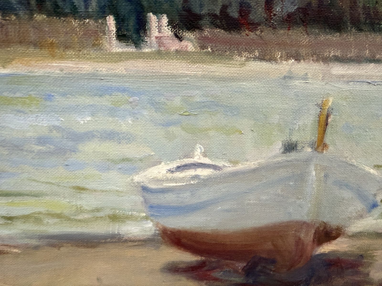 Antonio Sala Herrero Quiet Mediterranean Cove With Boat Cadaqués Coastal Oil Painting Spanish Art 1980s photo Art