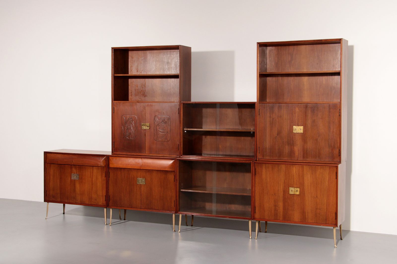 Italian Mid Century Modular Wall System – Attributed To The Circle Of Ico Parisi / Vittorio Dassi