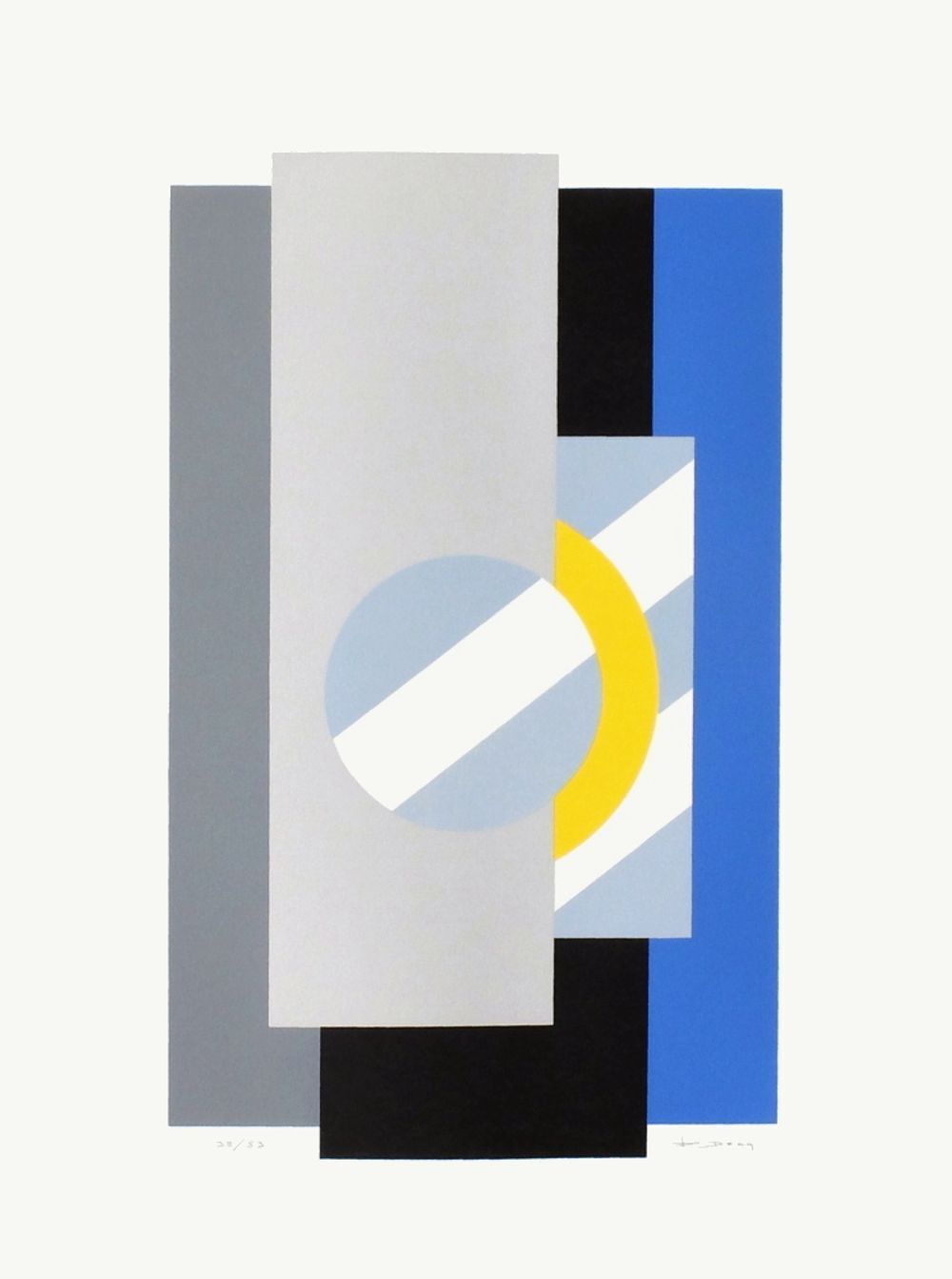 François Decq Gesigneerde Zeefdruk Composition II 1980