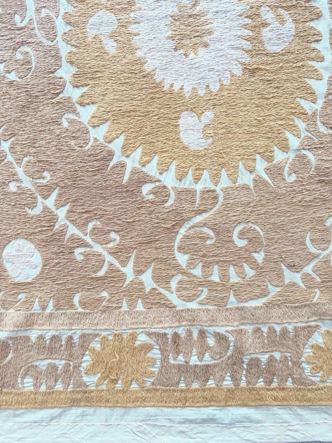 1970s Uzbek Suzani Textile Wall Art 139 X 144 Cm photo for sale