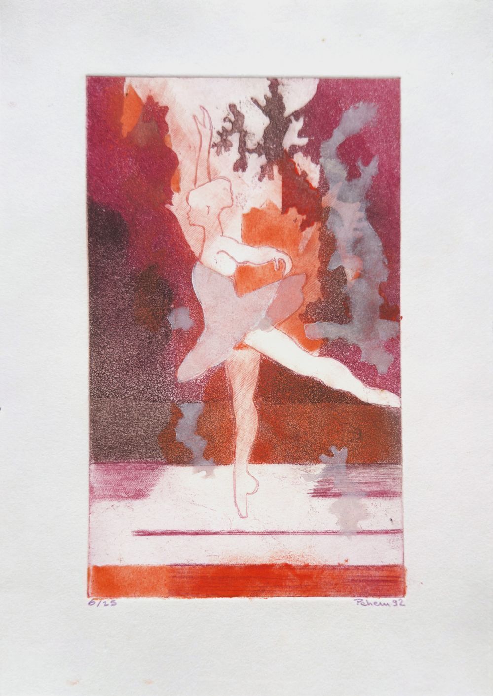 Monique Pehem (Breton Prouté) Gesigneerde Ets Ballerine 1992