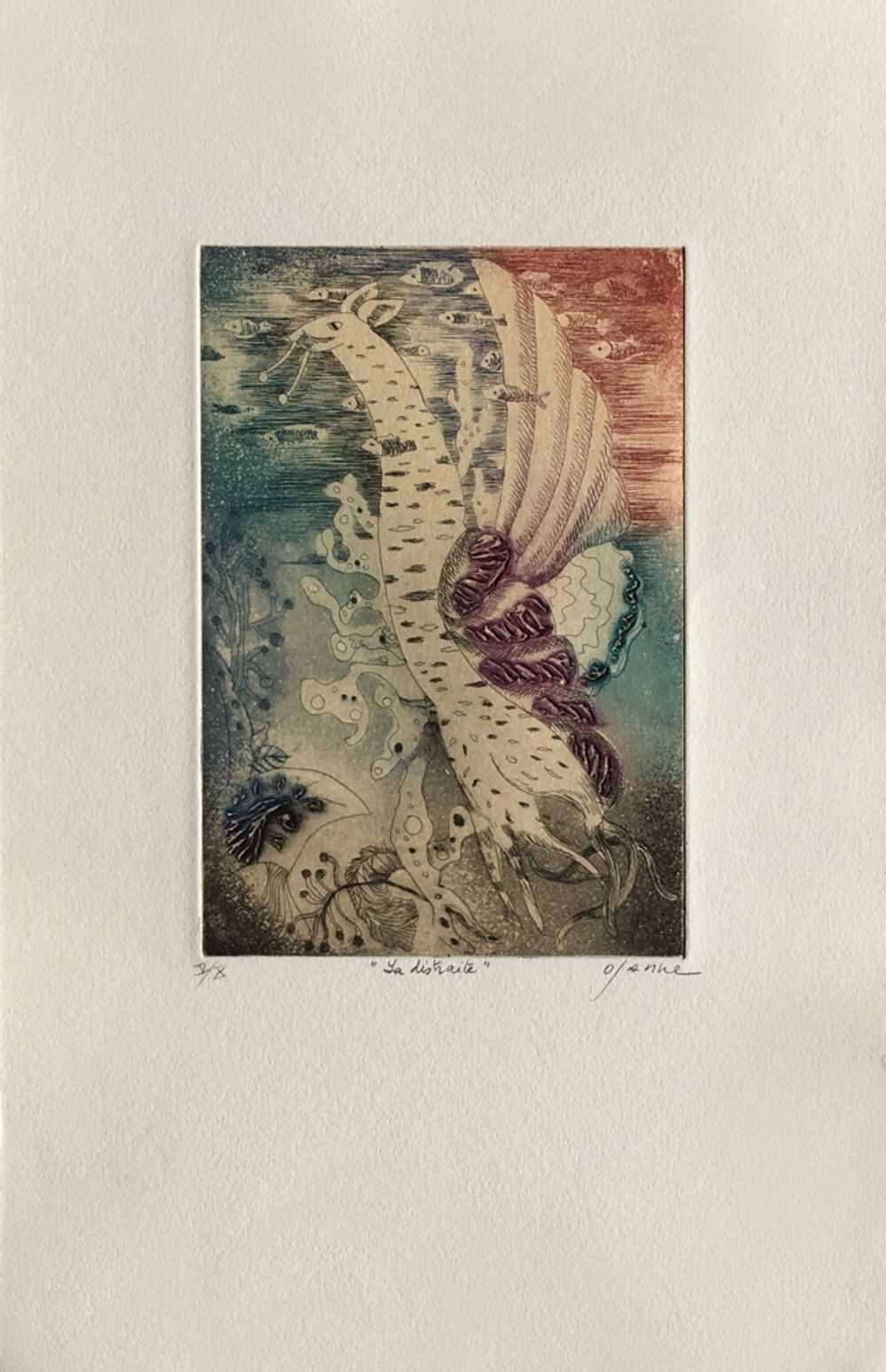 Osanne Signed Etching La Distraite