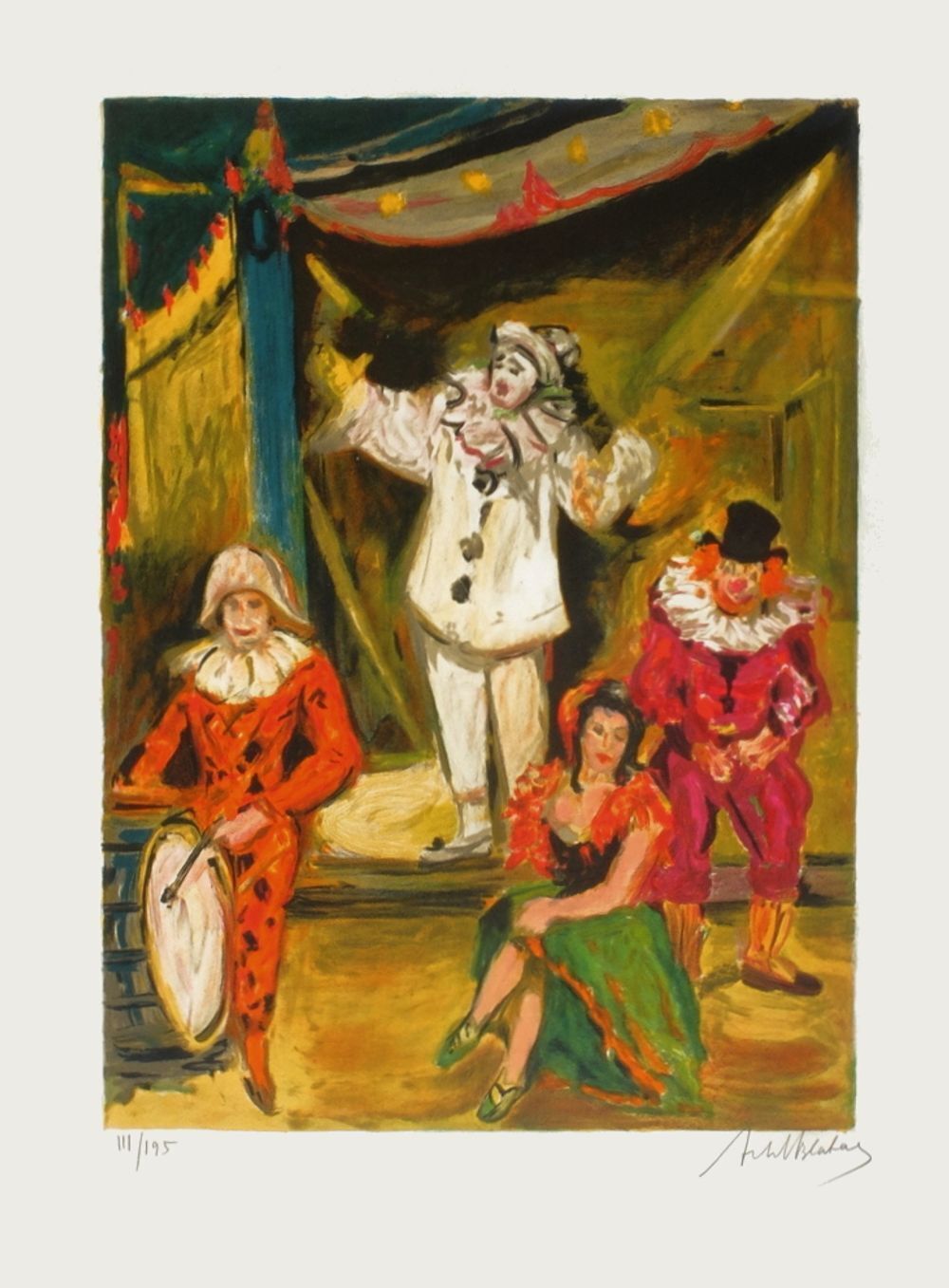 Arbit Blatas Gesigneerde Lithografie Les Plus Grands Opéras : I Pagliaci 1975