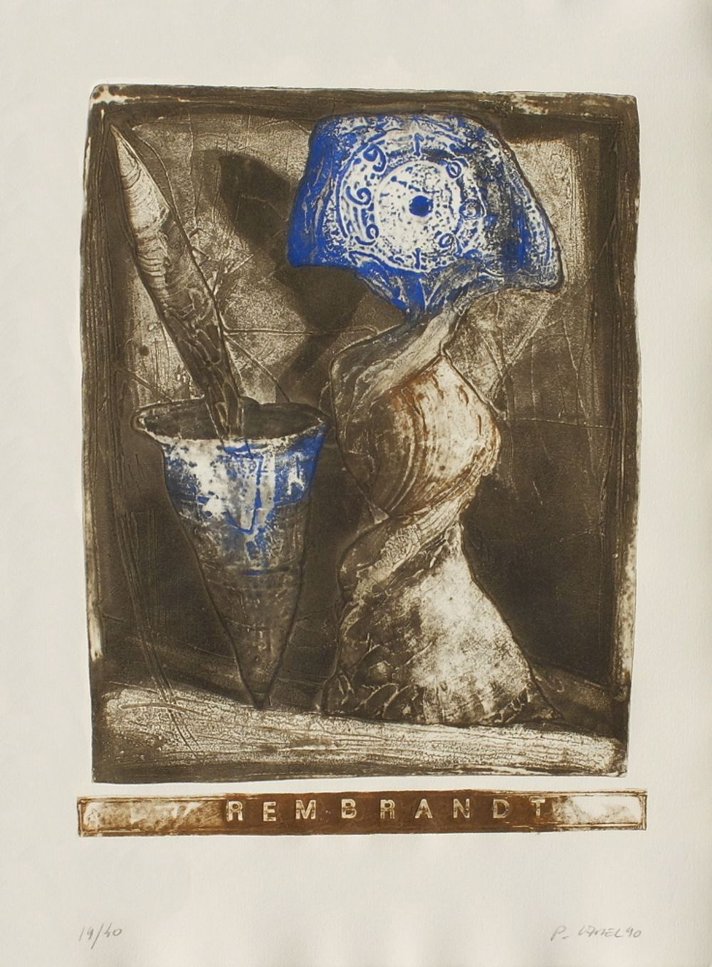 Philippe Garel Gesigneerde Carborundum Ets Pendule 1990