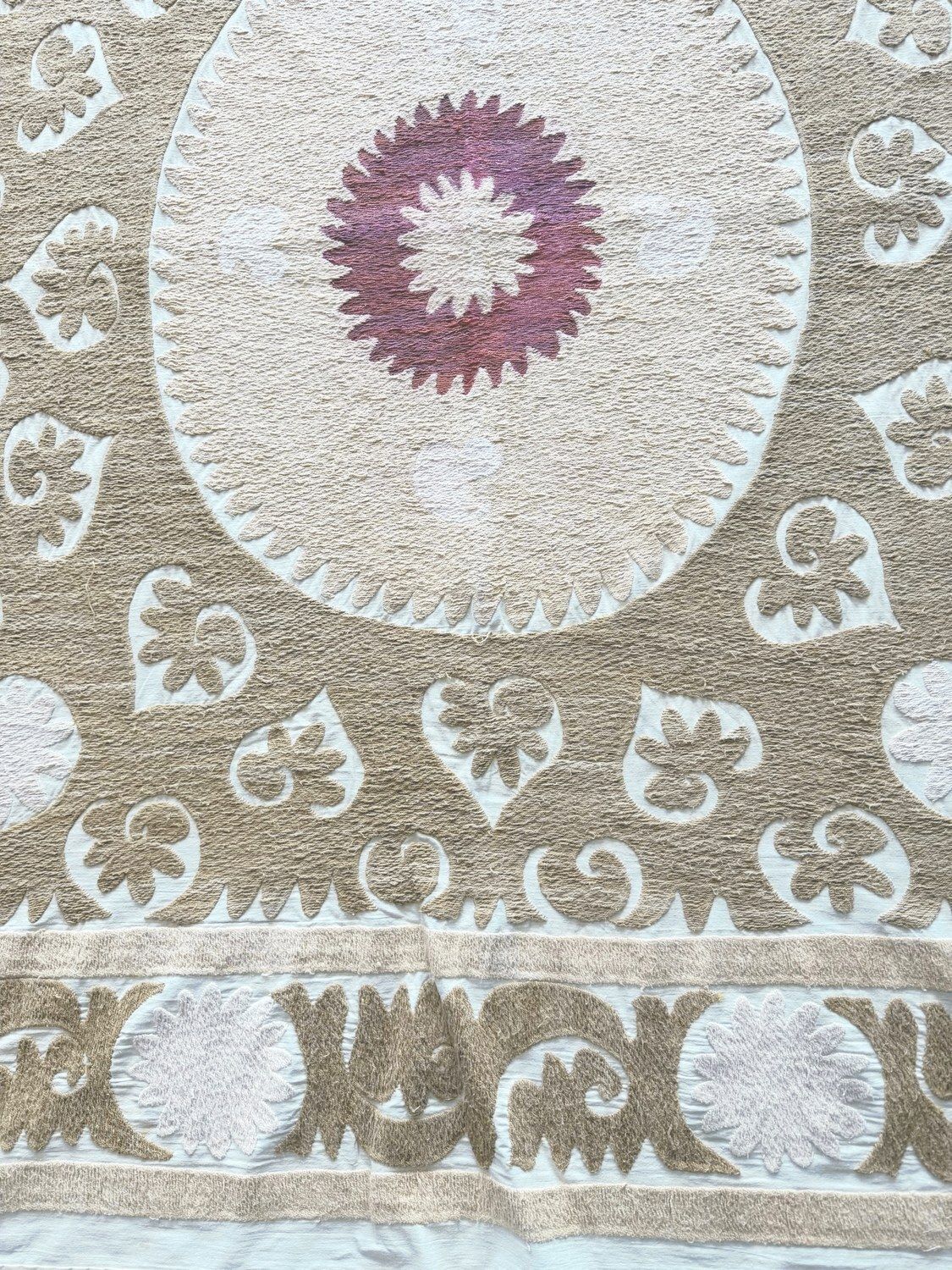 Embroidered Suzani Tablecloth From Bukhara 145 X 154 Cm photo for sale