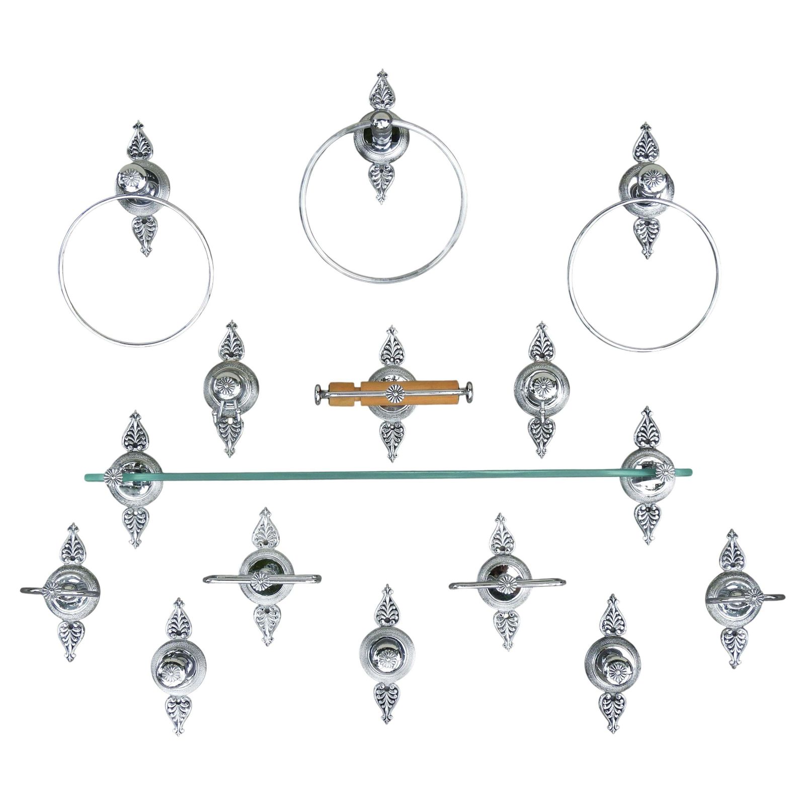 French Neoclassical Revival Vanity Bathroom Accessories 14 Pieces