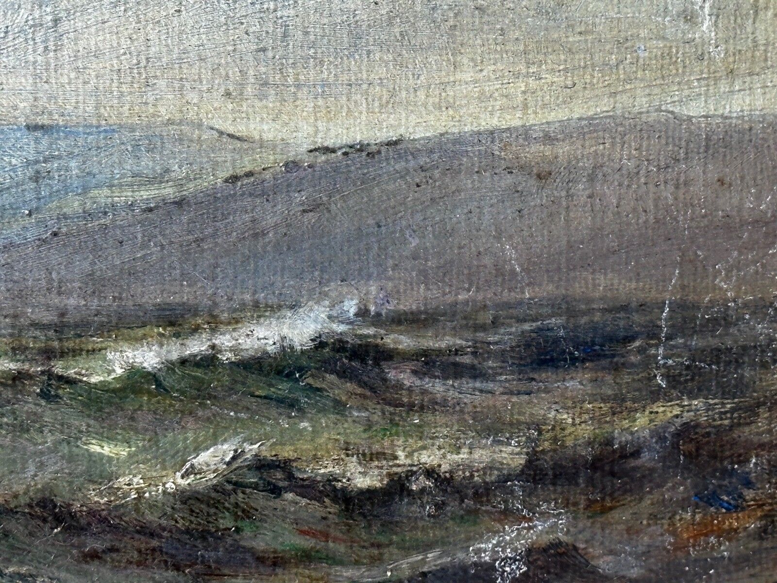 photo for sale Antique Marine Oil Painting Spring Breeze & Squally Garwick Bay Isle Of Man