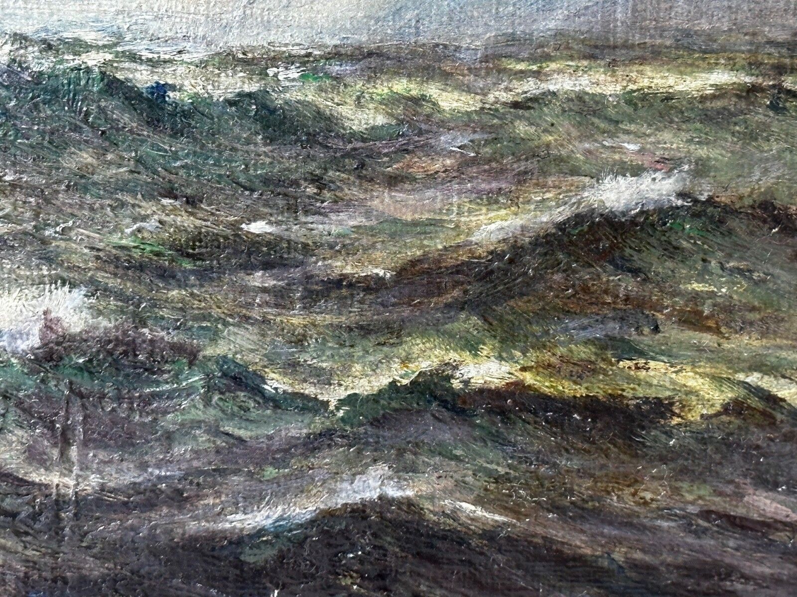 Art Antique Marine Oil Painting Spring Breeze & Squally Garwick Bay Isle Of Man photo