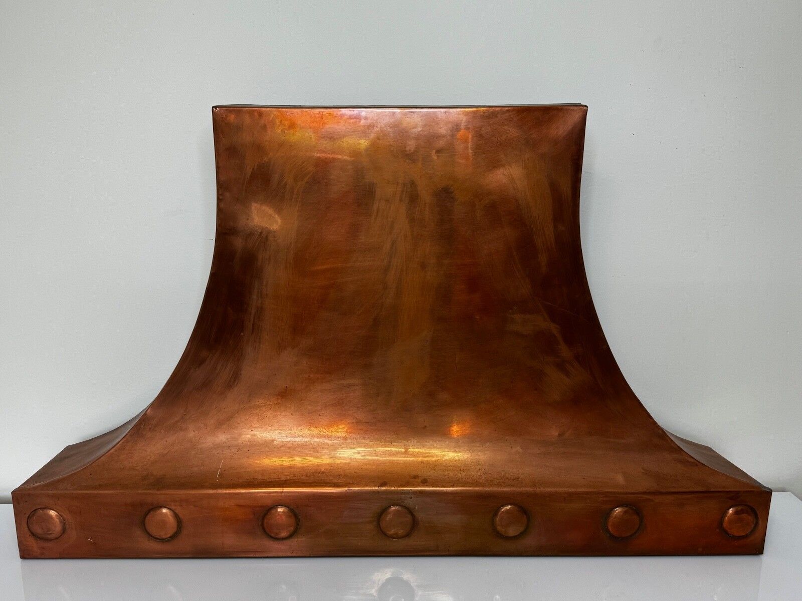photo for sale British Georgian Revival Copper Fireplace Hood Canopy Hand Hammered Masterpiece