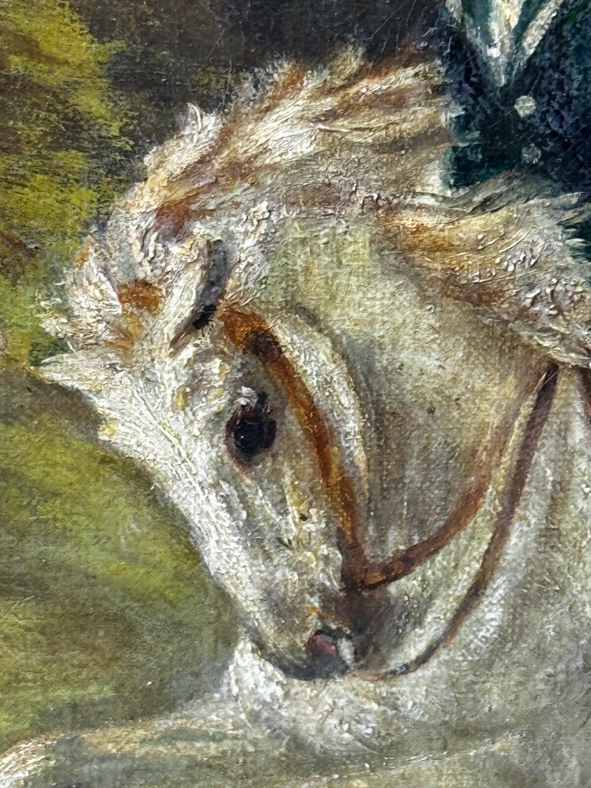 Art French 19th Century Oil Painting Huntsman In Hot Pursuit By Guillaume Urban Régamey photo