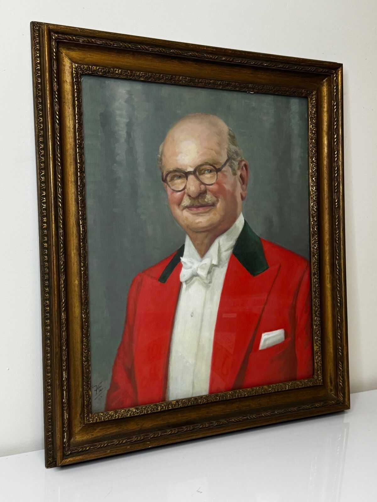 British Original Mid Century  Huntsman Oil Portrait Painting Sir Philip Grey Egerton 15th Baronet photo buy