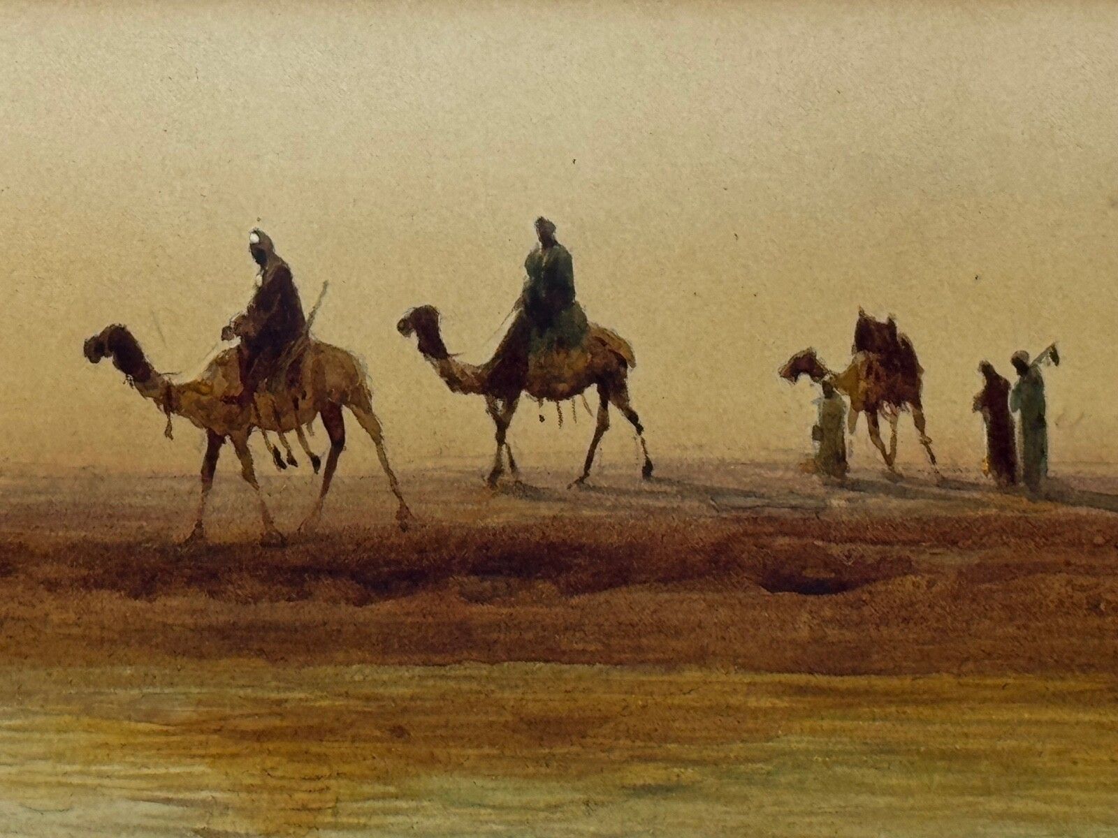 19e-eeuws schilderij Orientalisme Bedoeïenenstamleden Suezkanaal door Henry Andrew Harper photo furniture