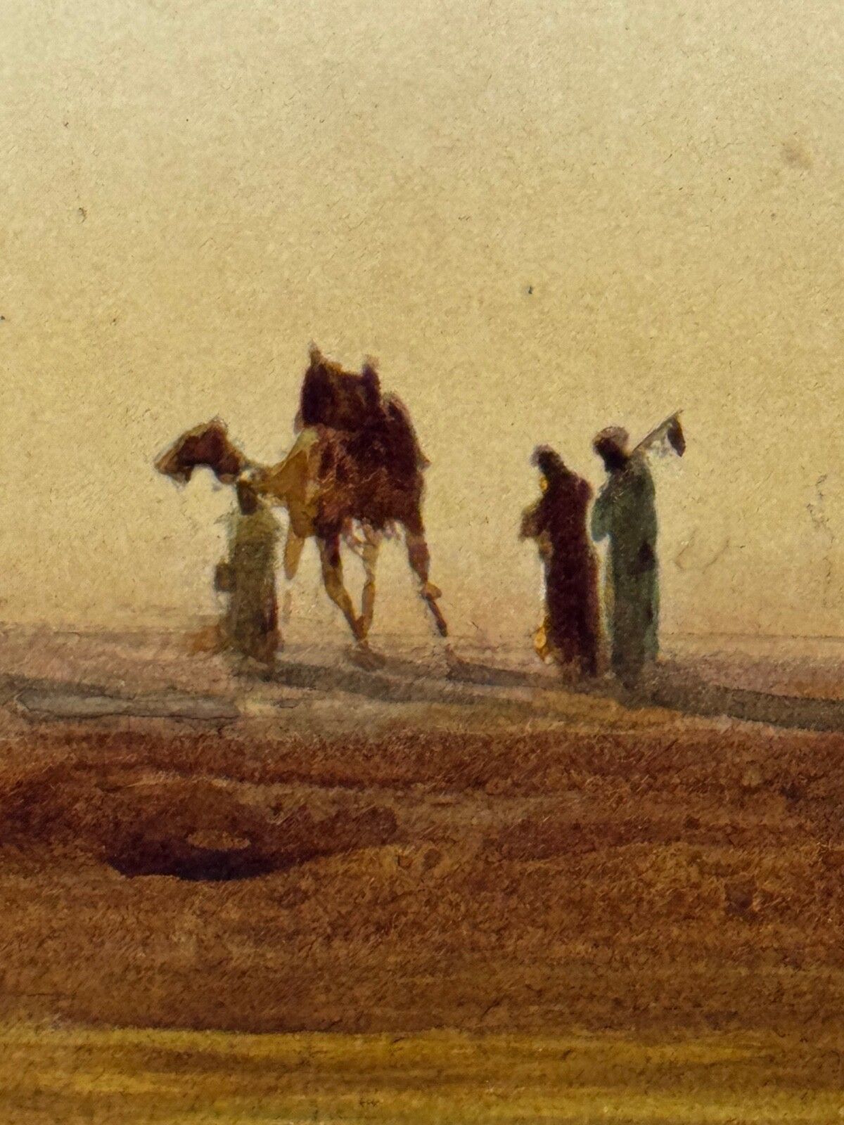 photo furniture 19e-eeuws schilderij Orientalisme Bedoeïenenstamleden Suezkanaal door Henry Andrew Harper